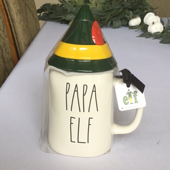 🎄HOLIDAY SALE🎄 Rae Dunn Papa Elf Mug with Topper HARD TO FIND NWT - Picture 1 of 5
